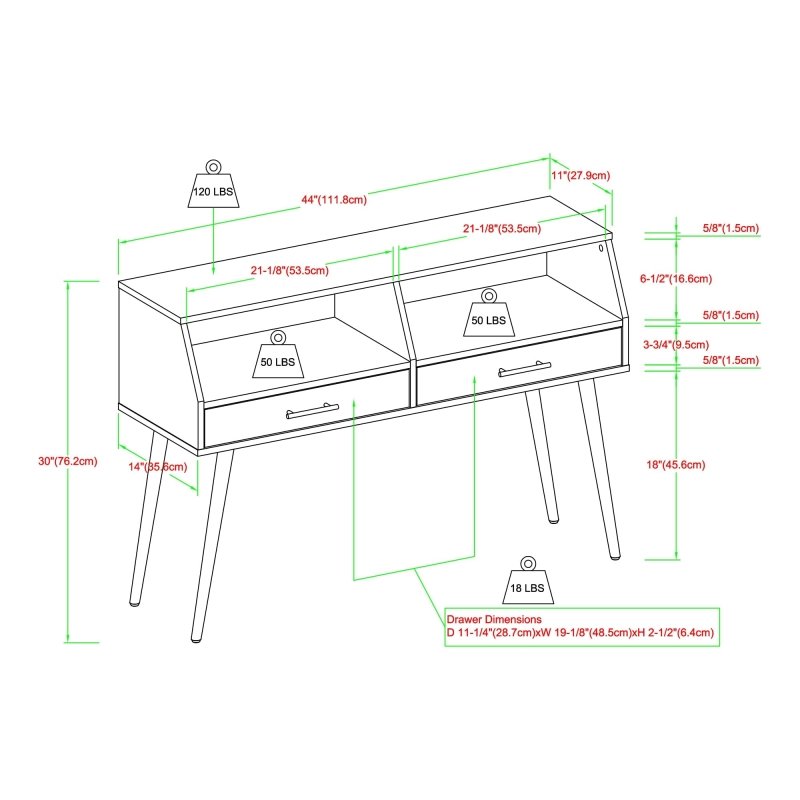 Clarence Contemporary 2 - Drawer Entry Table - FCHF CITY