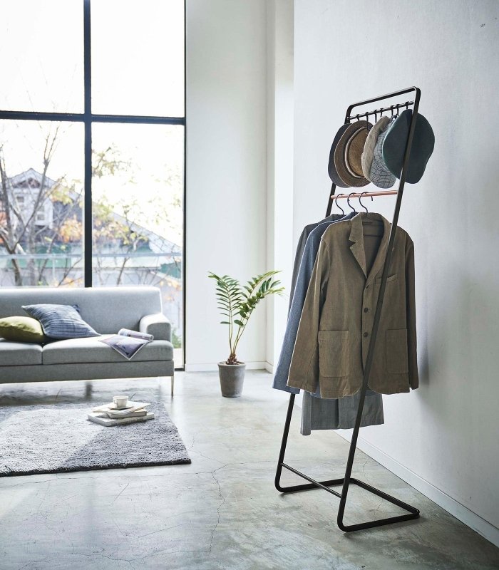 Coat Rack with Hat Storage (66" H) - Steel + Wood - FCHF CITY