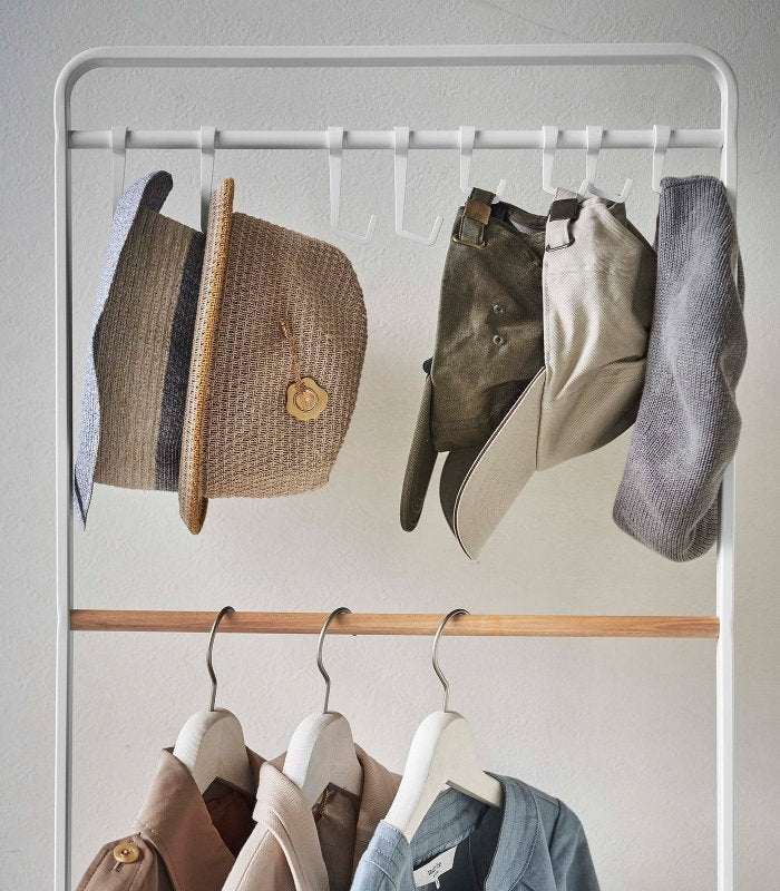 Coat Rack with Hat Storage (66" H) - Steel + Wood - FCHF CITY