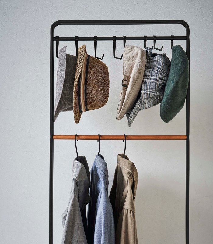 Coat Rack with Hat Storage (66" H) - Steel + Wood - FCHF CITY