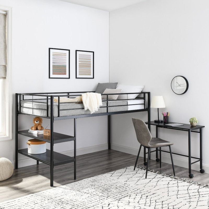 Colton Twin Low Loft Bed with Desk - FCHF CITY