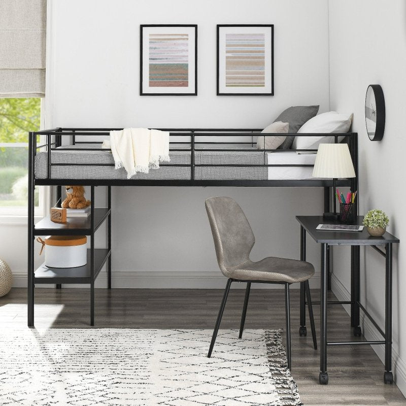Colton Twin Low Loft Bed with Desk - FCHF CITY