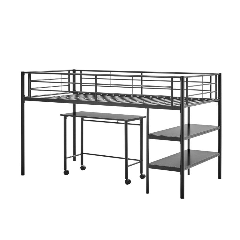 Colton Twin Low Loft Bed with Desk - FCHF CITY