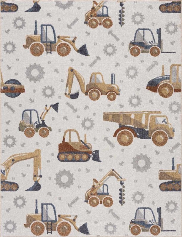 Construction Trucks Washable Kids Rug - FCHF CITY