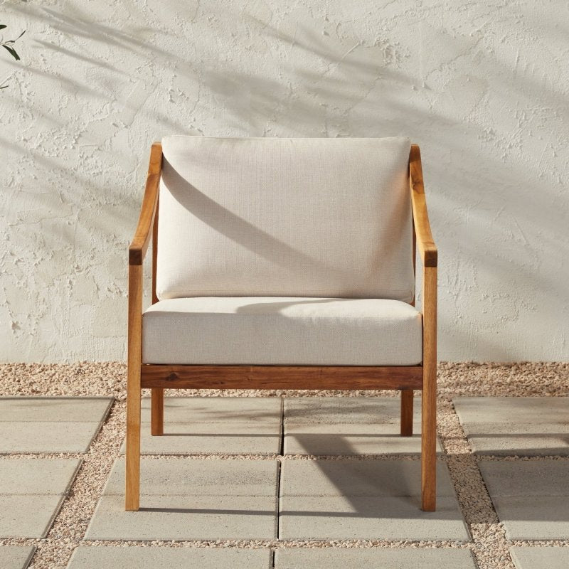 Covina Modern Wood Outdoor Lounge Chair - FCHF CITY