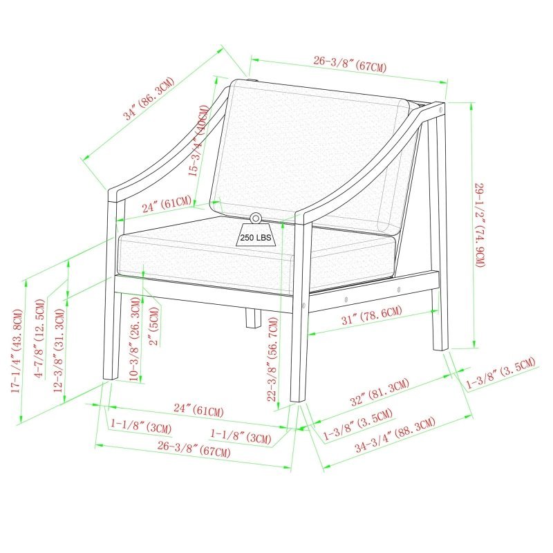Covina Modern Wood Outdoor Lounge Chair - FCHF CITY