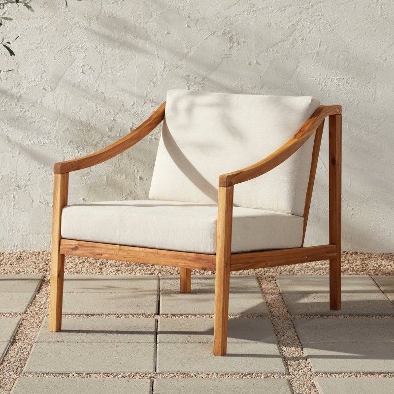 Covina Modern Wood Outdoor Lounge Chair - FCHF CITY