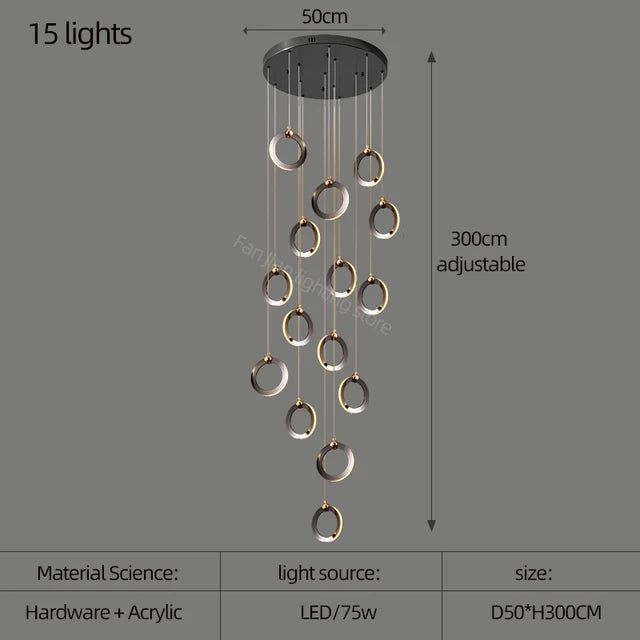 Durnten Staircase Chandelier - FCHF CITY