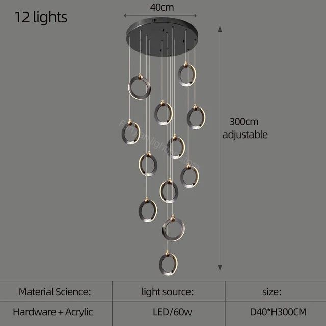 Durnten Staircase Chandelier - FCHF CITY