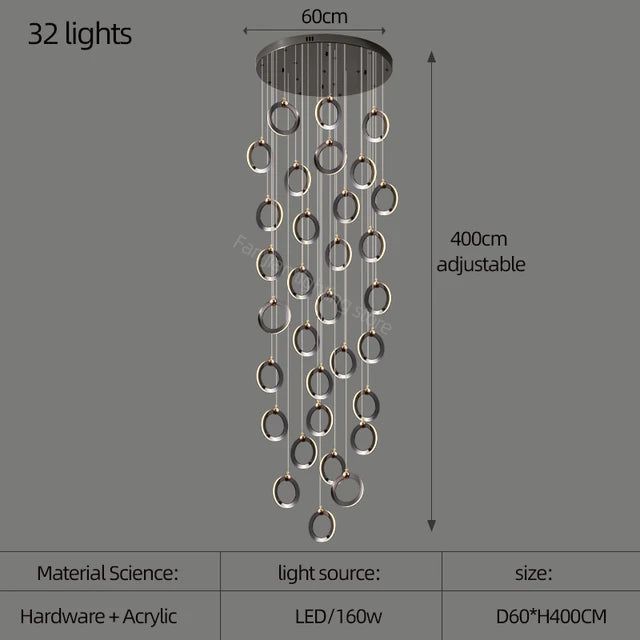 Durnten Staircase Chandelier - FCHF CITY