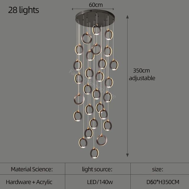 Durnten Staircase Chandelier - FCHF CITY