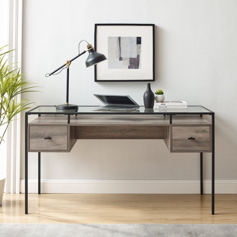 Elgin Glass Top Writing Desk - FCHF CITY