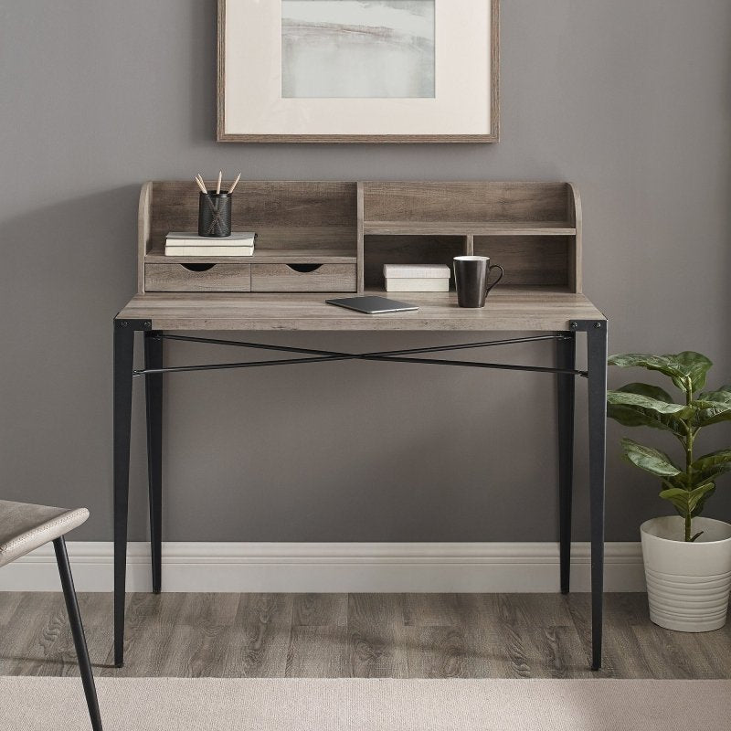 Elliot Iron Desk with Hutch - FCHF CITY