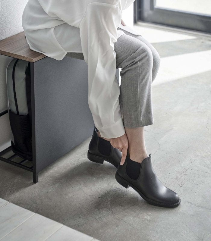 Entryway Storage Organizer + Bench (18" H) - Steel + Wood - FCHF CITY