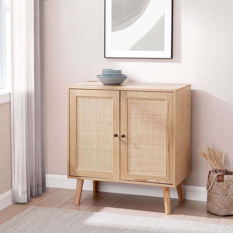 Esme Rattan Wood Accent Cabinet - FCHF CITY