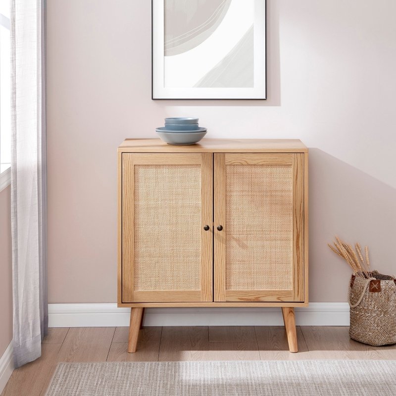 Esme Rattan Wood Accent Cabinet - FCHF CITY