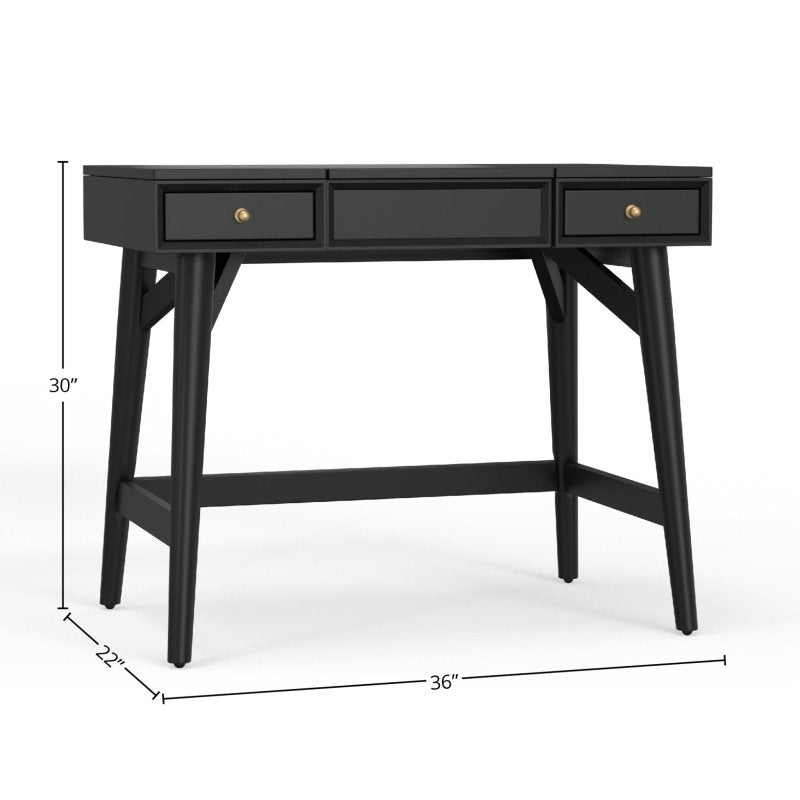 Flynn Bedroom Vanity, Black - FCHF CITY