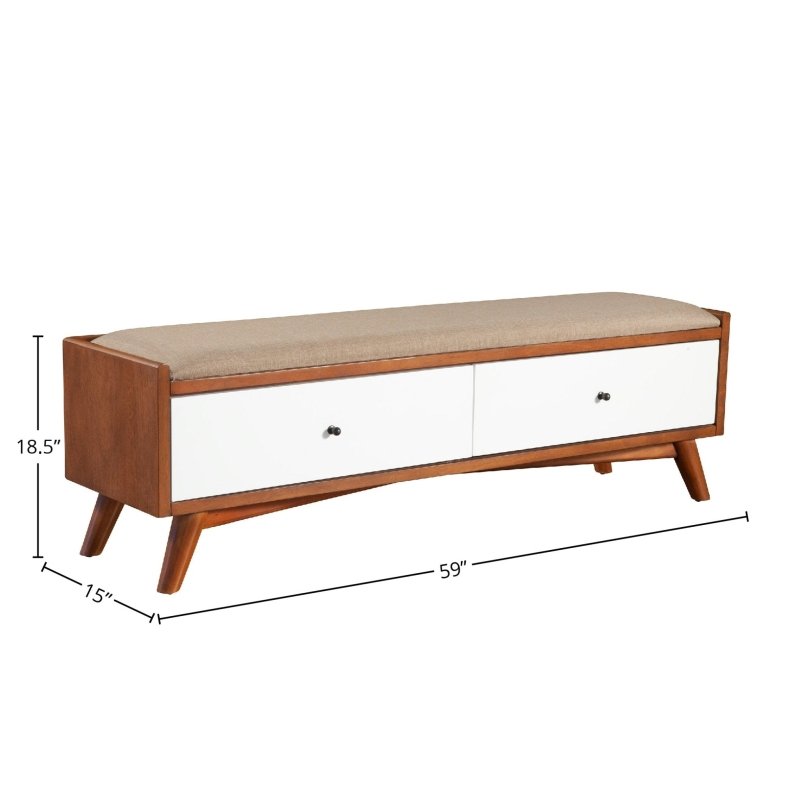 Flynn Bench, Acorn/White - FCHF CITY