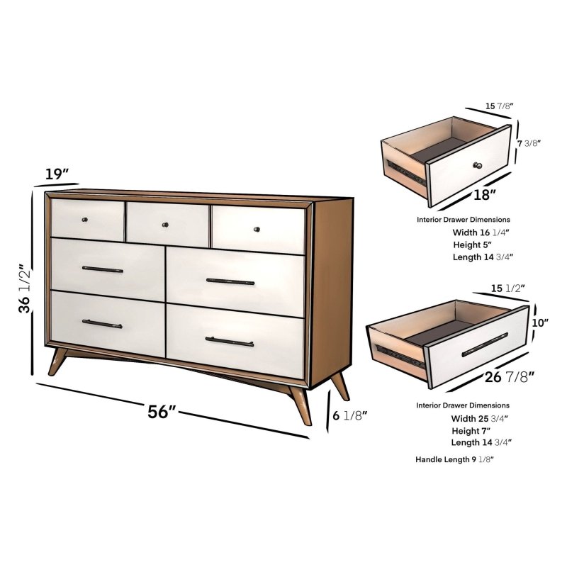 Flynn Dresser, Acorn/White - FCHF CITY