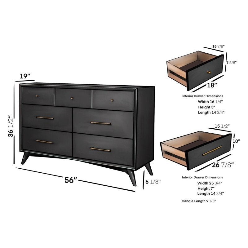 Flynn Dresser, Black - FCHF CITY