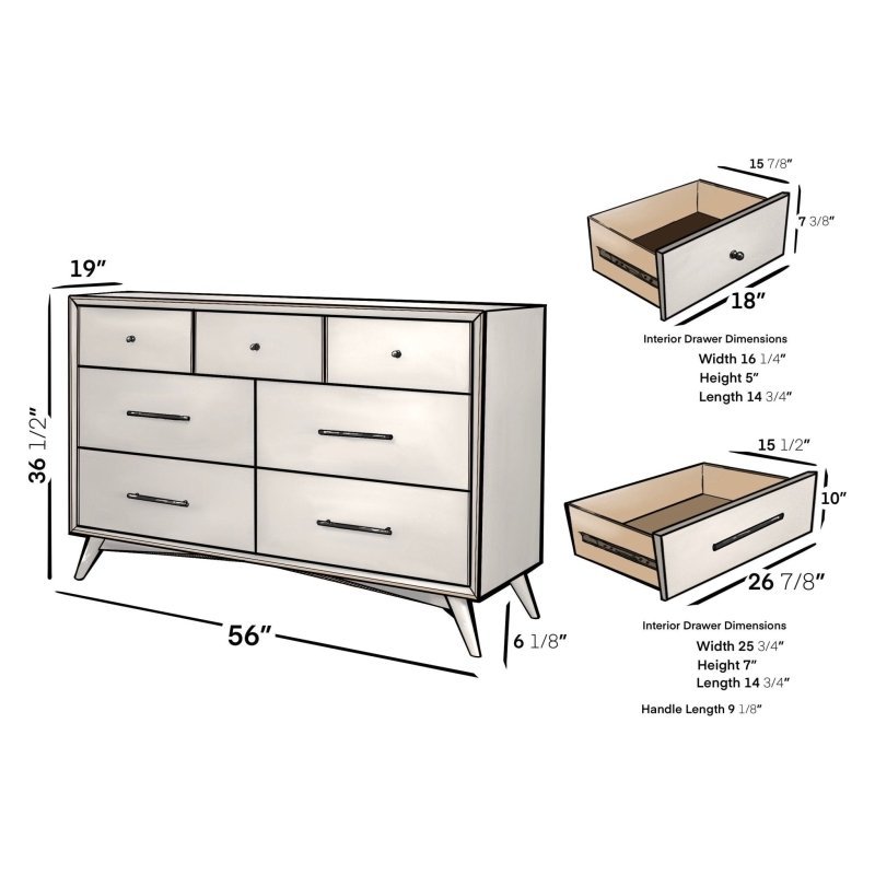 Flynn Dresser, White - FCHF CITY