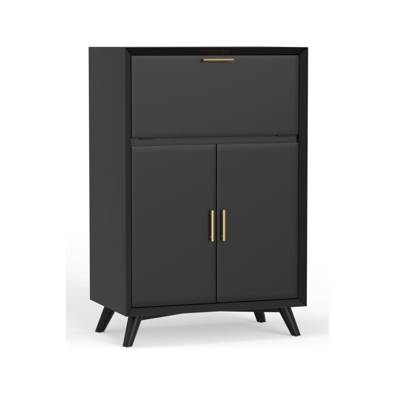 Flynn Large Bar Cabinet, Black - FCHF CITY