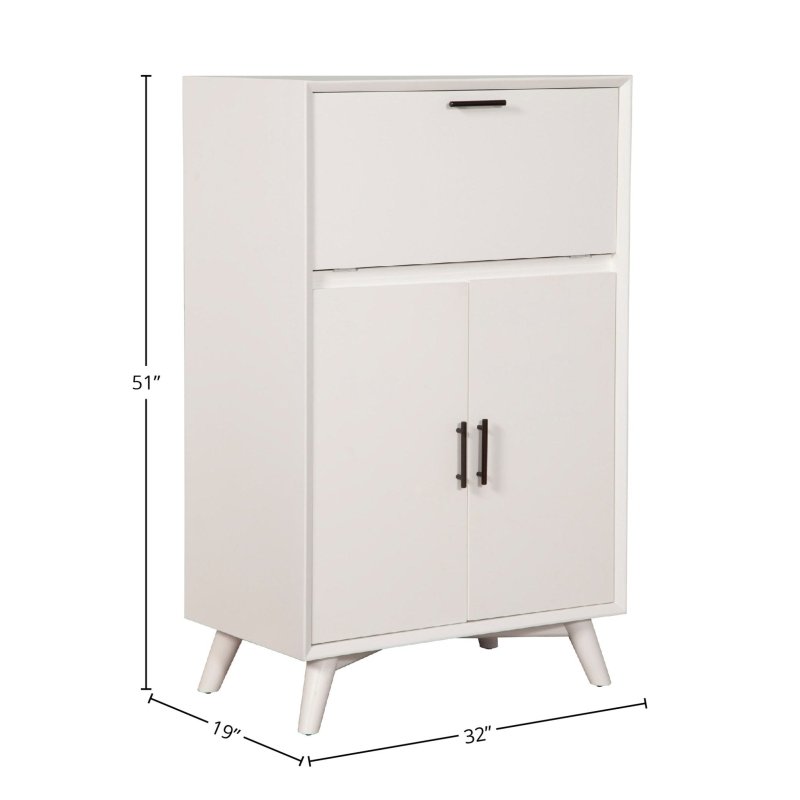 Flynn Large Bar Cabinet, White - FCHF CITY