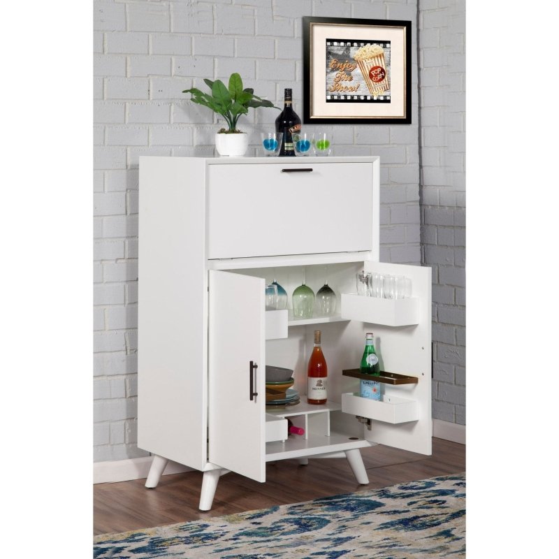 Flynn Large Bar Cabinet, White - FCHF CITY