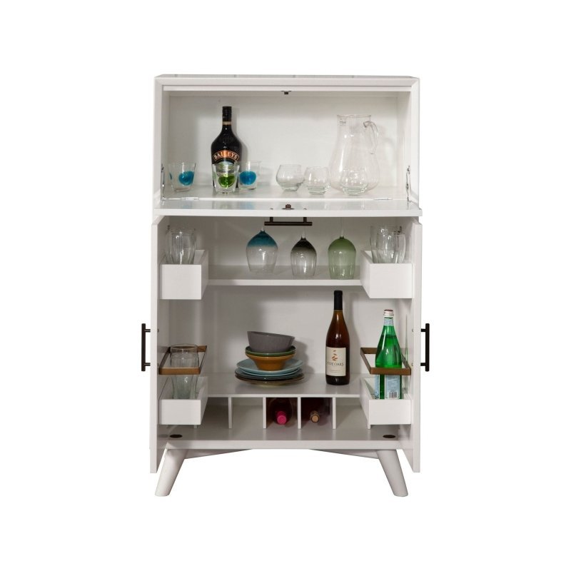Flynn Large Bar Cabinet, White - FCHF CITY