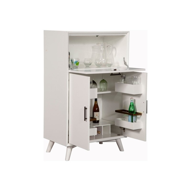 Flynn Large Bar Cabinet, White - FCHF CITY