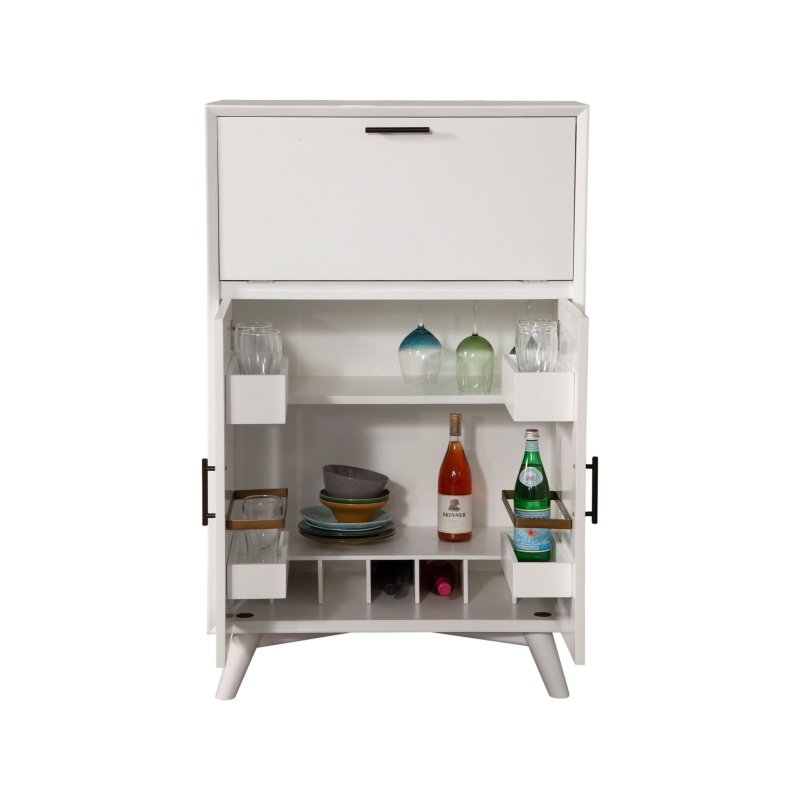 Flynn Large Bar Cabinet, White - FCHF CITY