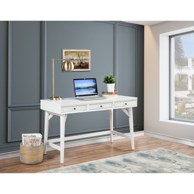Flynn Large Desk, White - FCHF CITY