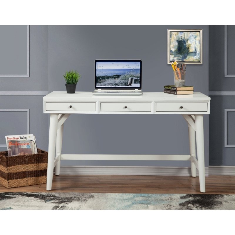 Flynn Large Desk, White - FCHF CITY
