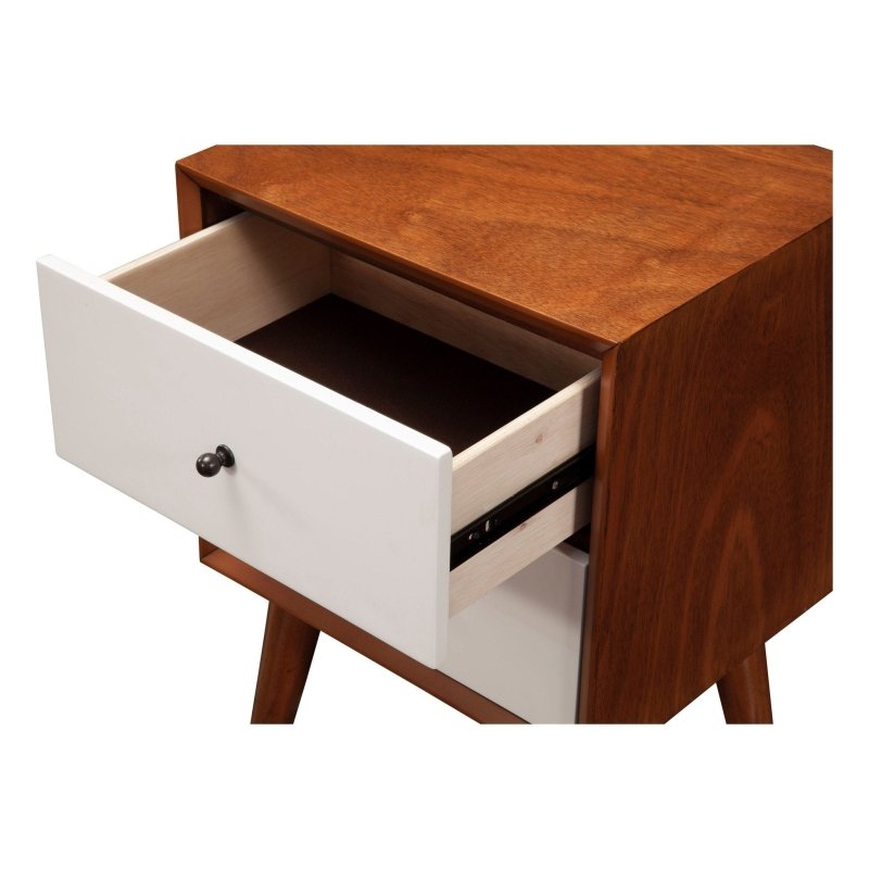 Flynn Nightstand, Acorn/White - FCHF CITY