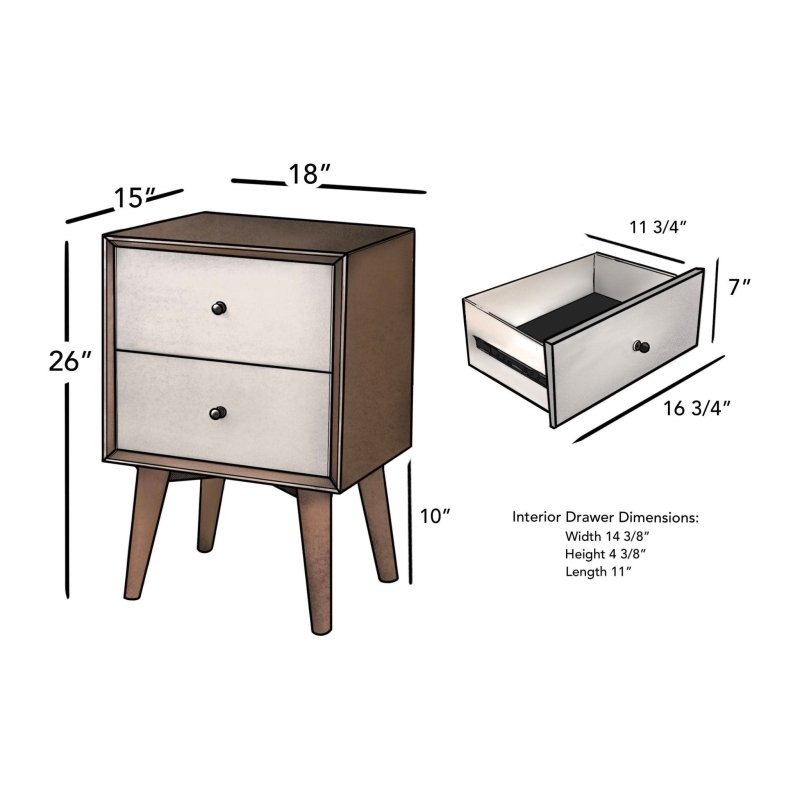 Flynn Nightstand, Acorn/White - FCHF CITY