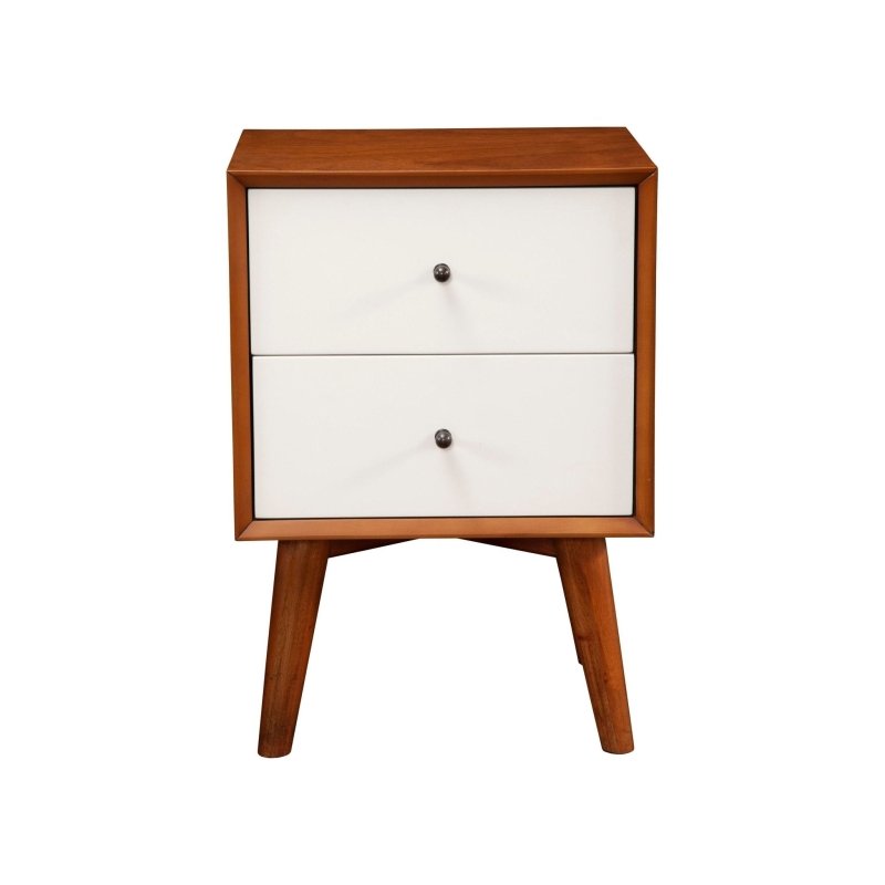 Flynn Nightstand, Acorn/White - FCHF CITY
