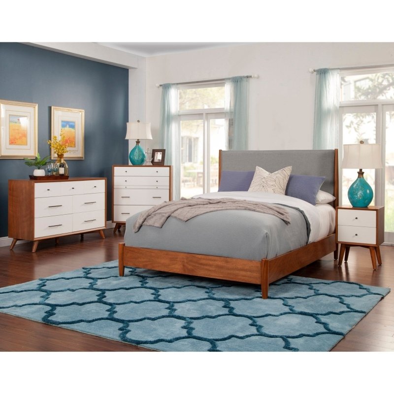Flynn Nightstand, Acorn/White - FCHF CITY