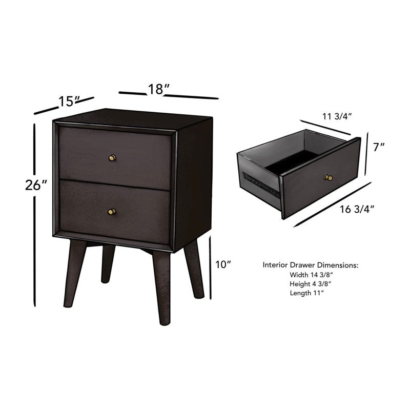 Flynn Nightstand, Black - FCHF CITY
