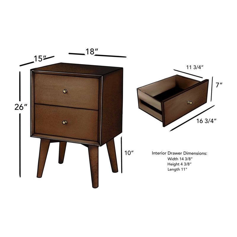 Flynn Nightstand, Walnut - FCHF CITY