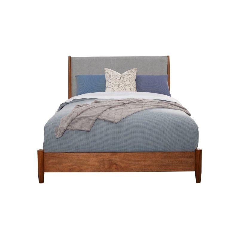Flynn Panel Bed, Acorn/Grey - FCHF CITY