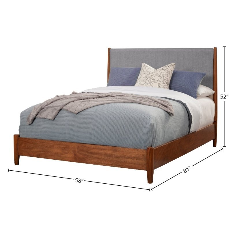 Flynn Panel Bed, Acorn/Grey - FCHF CITY