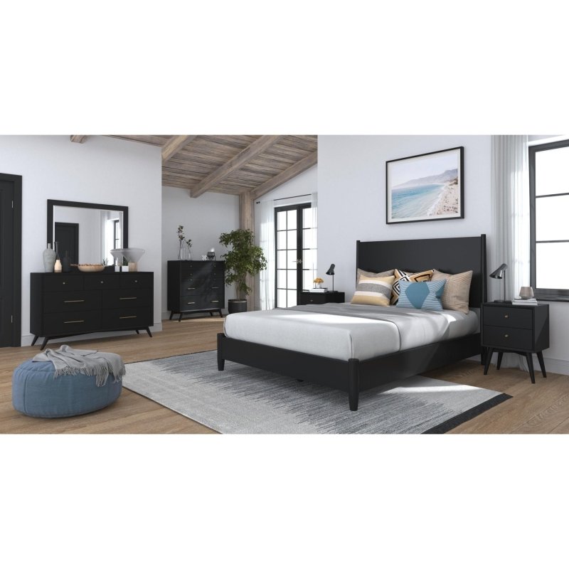 Flynn Panel Bed, Black - FCHF CITY