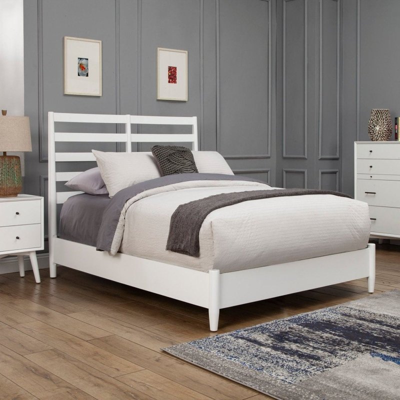 Flynn Retro Bed, White - FCHF CITY