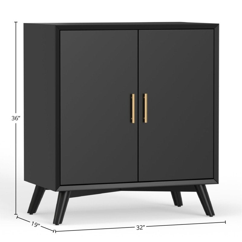 Flynn Small Bar Cabinet, Black - FCHF CITY