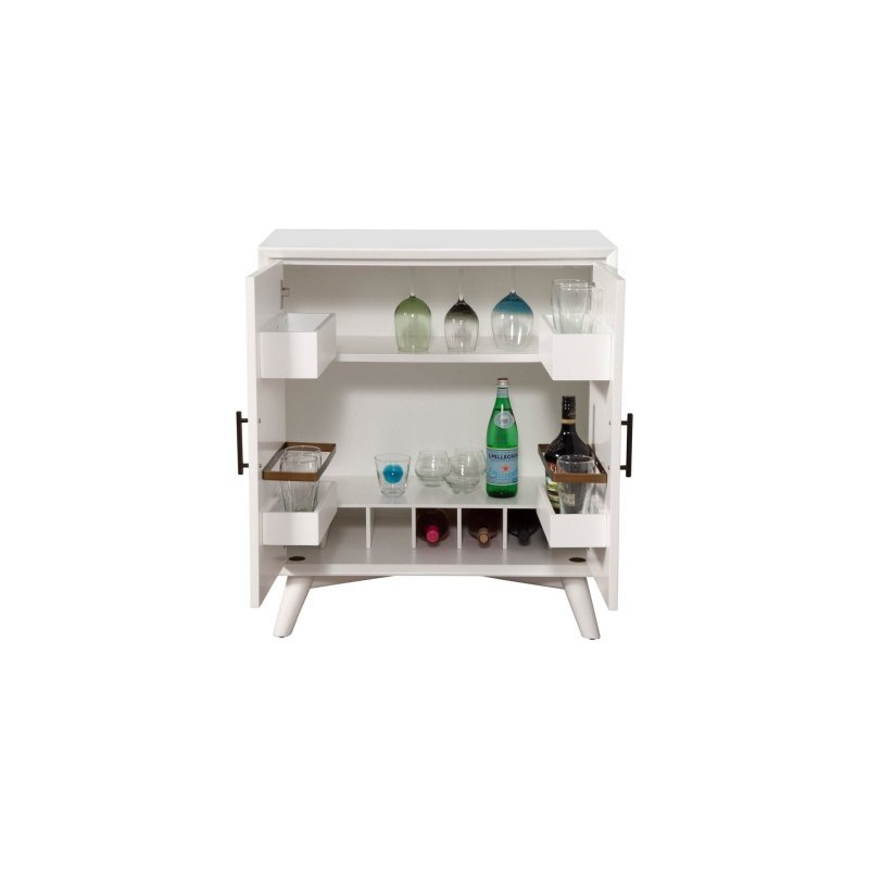 Flynn Small Bar Cabinet, White - FCHF CITY