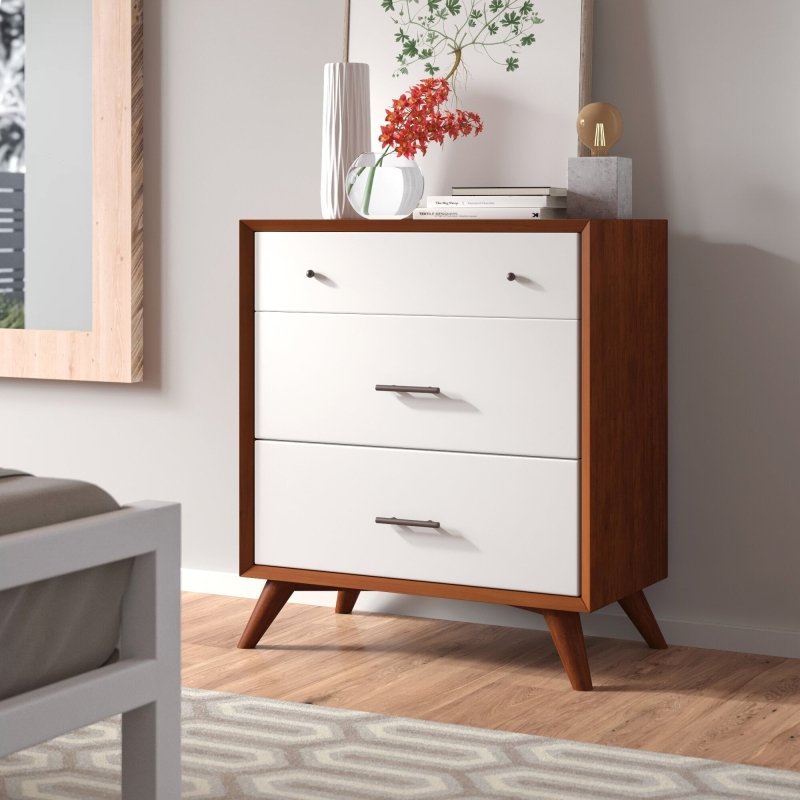 flynn mid century modern dresser Alpine Furniture Flynn Mid Century Modern 7 Drawer Dresser, Black