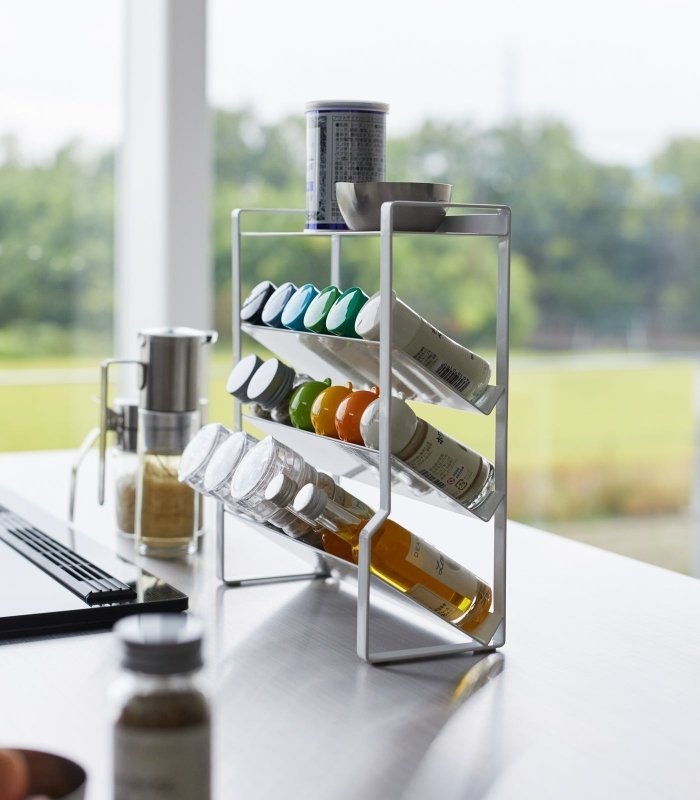 Four - Tier Slim Spice Rack - Steel - FCHF CITY