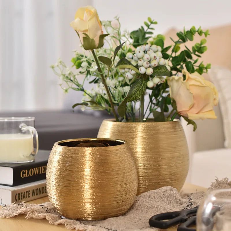 Gold - Plated Flower Pot - FCHF CITY