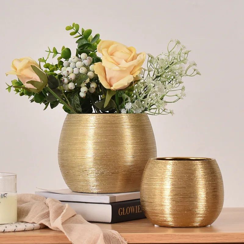 Gold - Plated Flower Pot - FCHF CITY