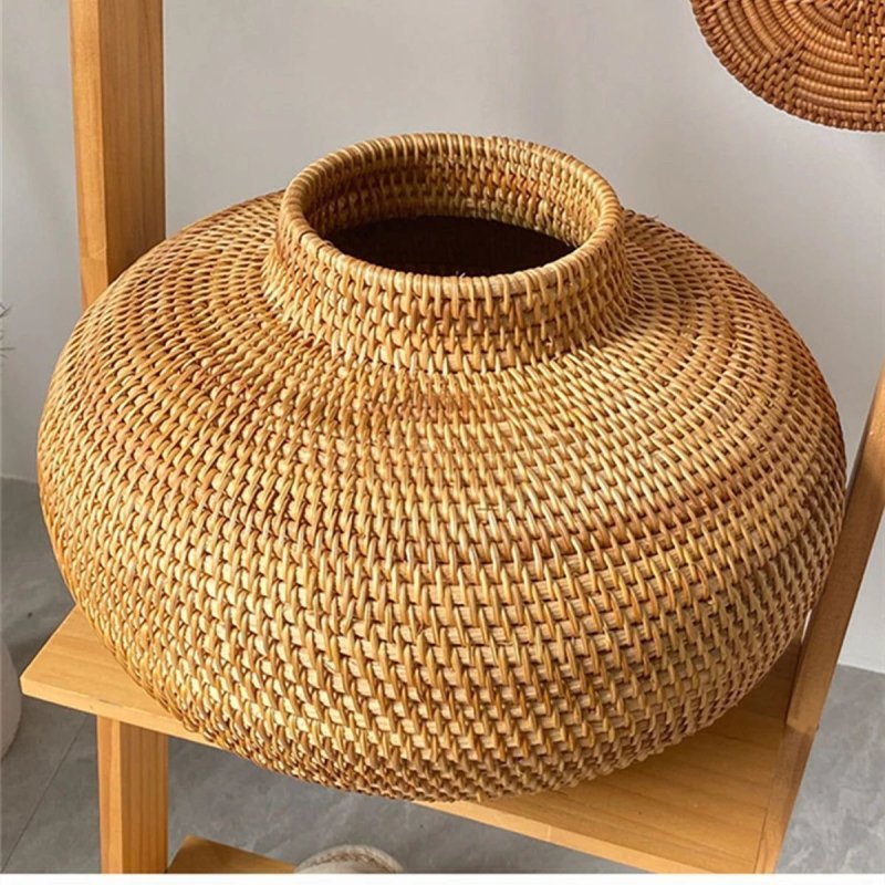 Hand - crafted Rattan Flower Vase - FCHF CITY